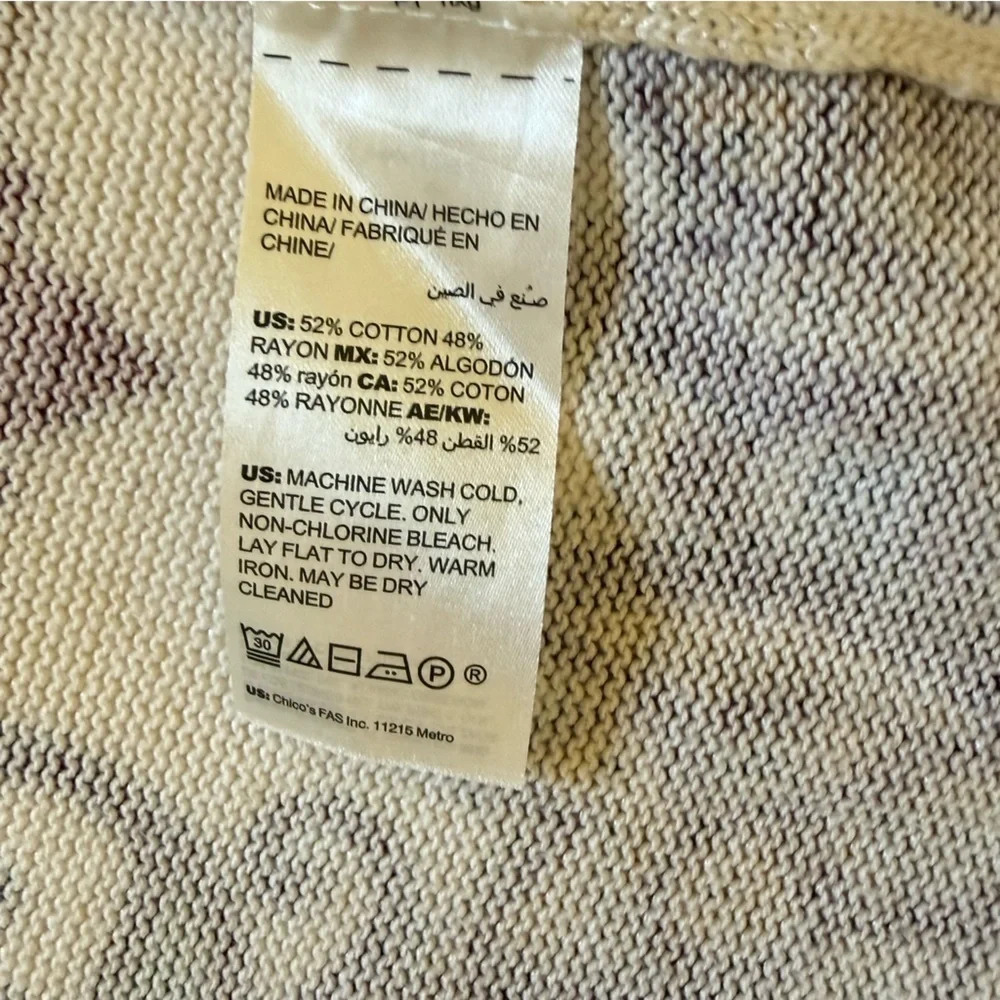 Chico’s Paisley Open Front Cardigan Women’s Size 0 Multicolor Boho Knit Sweater - Picture 10 of 10